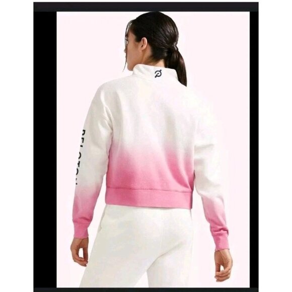 Peloton Womens Plus 1X Pink Ombre 1/2 Zip Pullover Sweatshirt Athletic NWT $72 - Picture 3 of 4